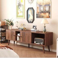 Mid-Century Modern Walnut TV Stand Console 63”