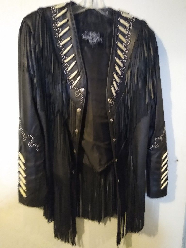 Soft Leather Jacket With Fringe