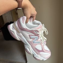Women's New Balance 9060 V2 Pink and White Trainers