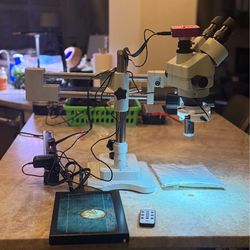 AmScope SZM Series Stereo Trinocular Microscope + 51MP HD Camera & Monitor