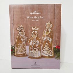 Hallmark Wise Men 3 Pc Set 7"H - Pierced Metal Gold/Bronze Color