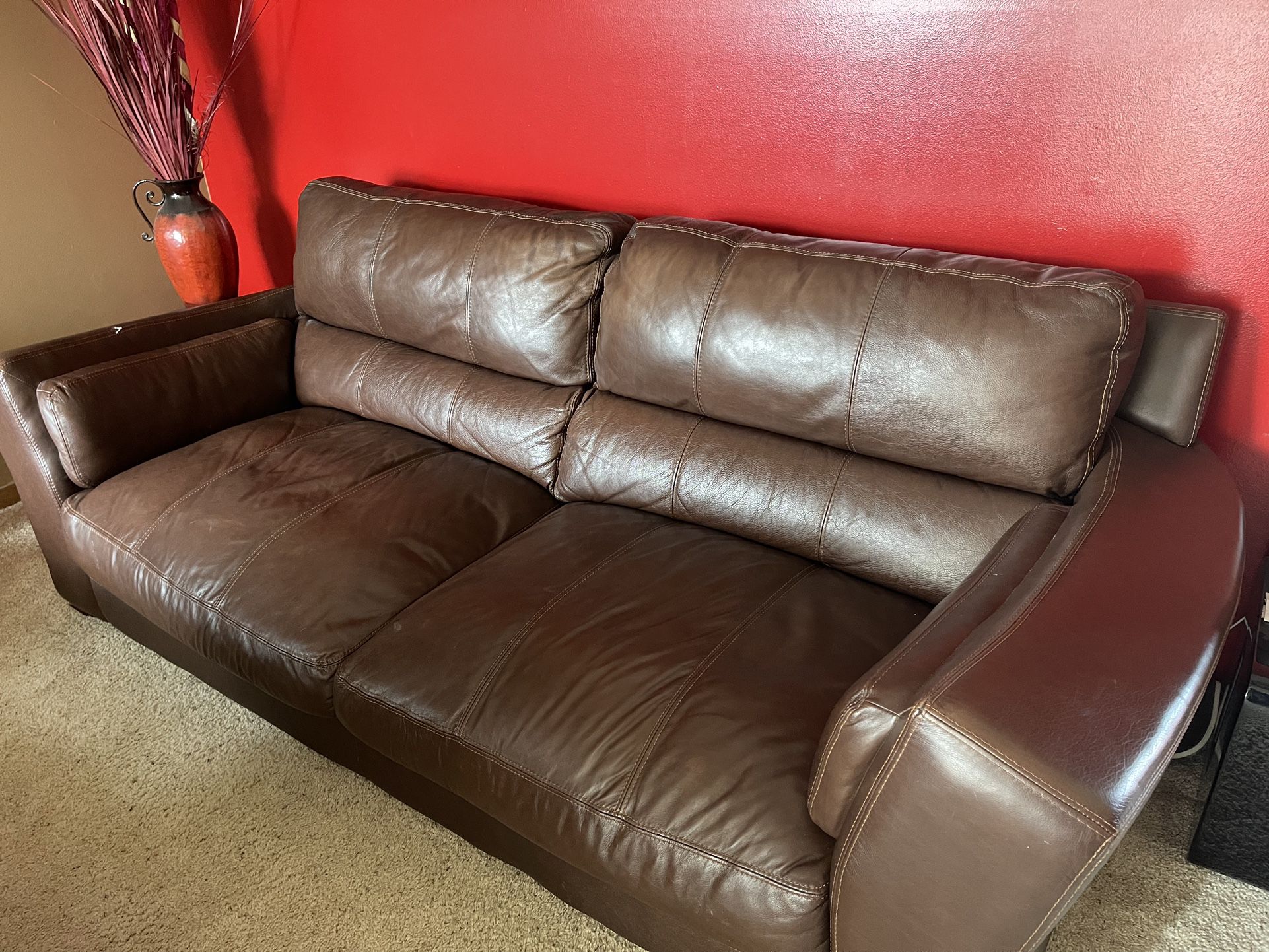 4 Piece Italian Leather Living Room Set