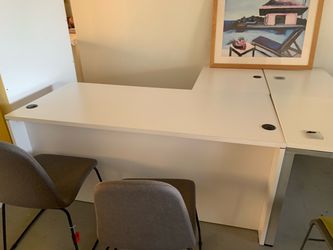Desk l shape 60”x66” white