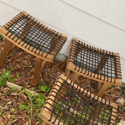 3 Wooden Gazebo Stools