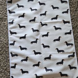 Daschund dish towel