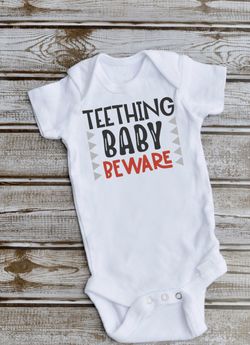 Teething baby onesie