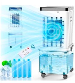 Portable Air Conditioners, 4-IN-1 Evaporative Air Cooler,Swamp Cooler w/ 3.5 GAL Detachable Tank [2026 Upgraded],120° Oscillation,Quiet,Timer,Fast Coo