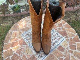Old Gringo Leopardito Tan Leather Western Cowboy Boots Women's Size 5.5