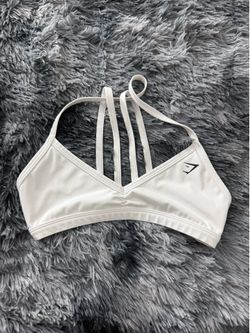 Gymshark White Strappy Sports Bra Small
