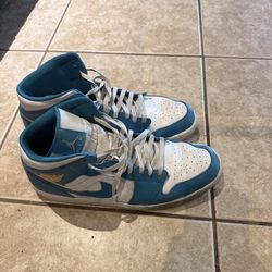 Nike Air Jordan 1 Mid Teal White – Size 16 – Good Condition – Rare Size
