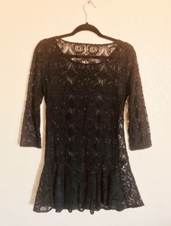 Free People Sheer Black Lace Tunic Size 6