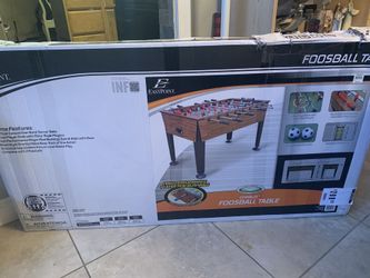 Foosball table never got to use it and I don’t have space for it so just trying to get rid of it and never has been opened still brand new in the box