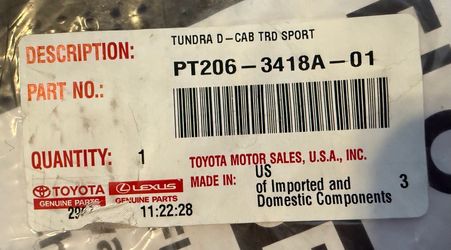 NEW OEM Toyota Tundra Double Cab TRD Sport Carpet Floor Mats (PT(contact info removed)A-01)