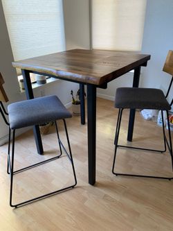 Scandinavian Designs KARSTEN SQUARE BAR TABLE and chair set