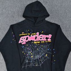 Black And Pink Sp5der Hoodie
