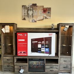 Brand New Tv Stand Entertainment Center with Fireplace
