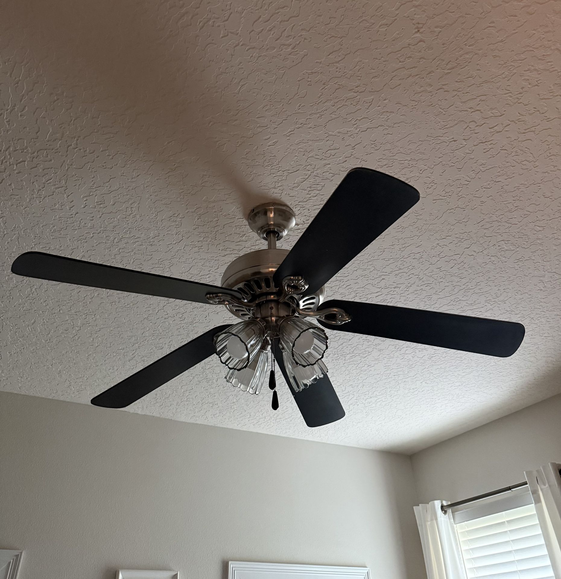 💨 4ft Ceiling Fan – Brushed Nickel, Dual-Tone Blades, Ready to Install