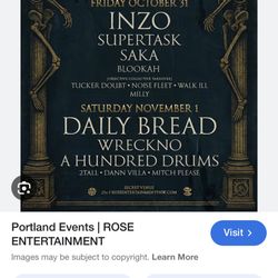 2 Tickets Daily bread/ Haunted Palace 