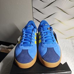 Adidas Vl Court 3.0 Blue And Bright Green 8.5 M