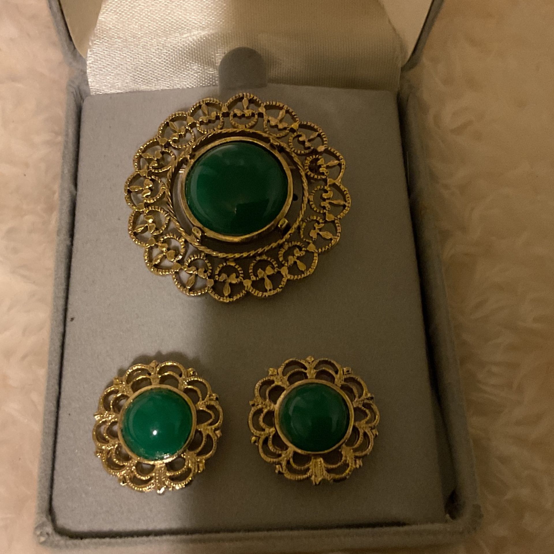Brooch With Matching Earrings