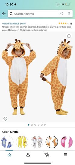 Child Giraffe Halloween costume Onesie With Zippered Bottom 10-12 Years