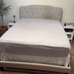Queen Bed Frame WITH Box Spring (Mattress Not Included) 
