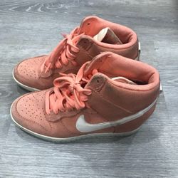 Nike Dunk Sky Hi Hidden Wedge Peach Womens Shoes Size 8