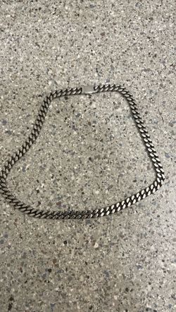 Silver Cuban Link Chain Necklace