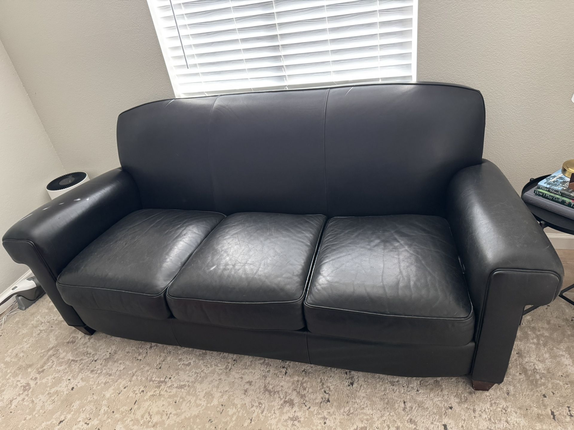 Black Leather Couch For Sale