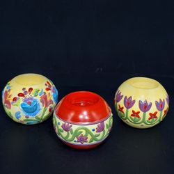 Jim Shore 2004 Enesco Votive Candle Holders