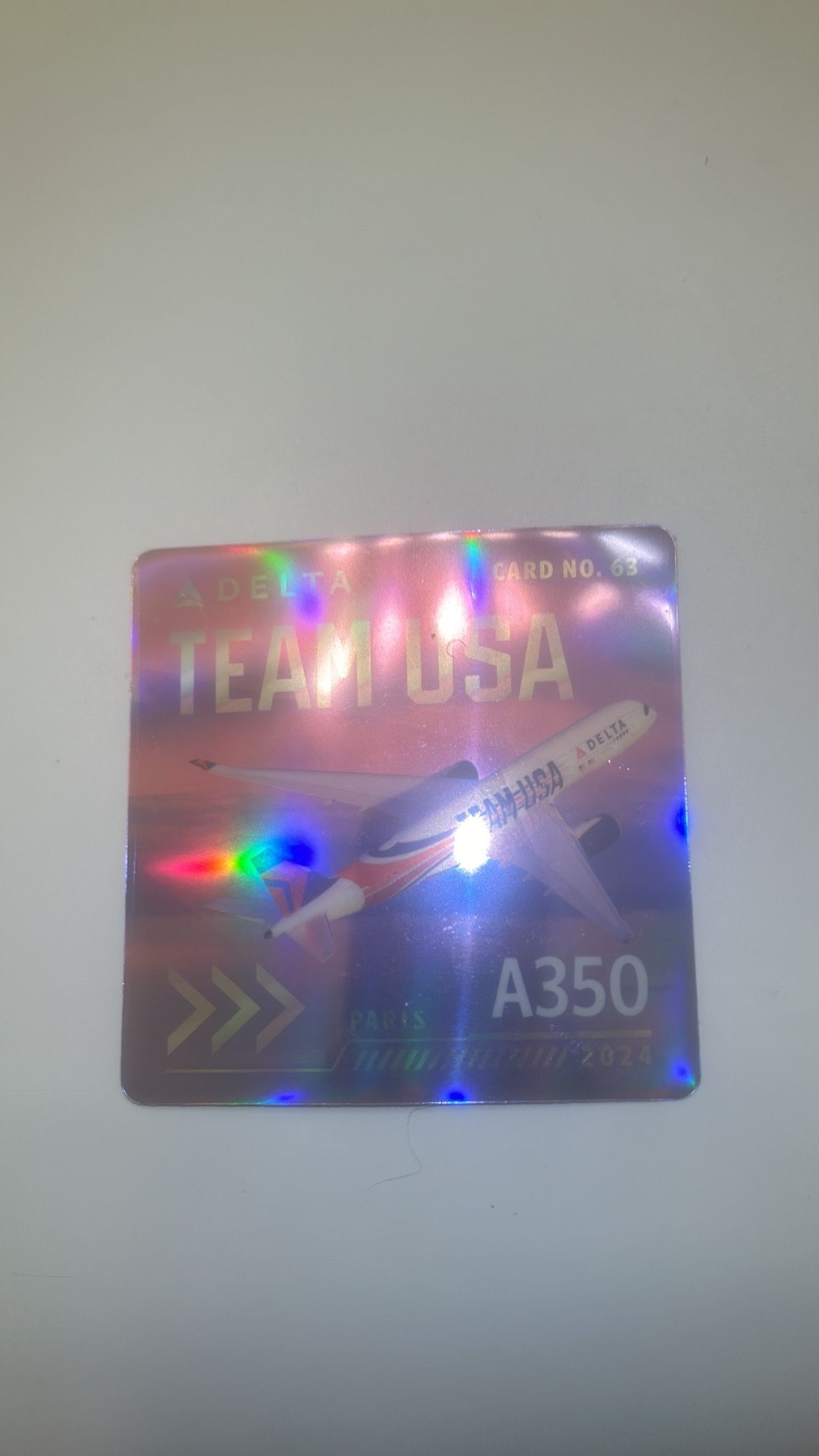 Rare Delta Team USA Airbus 350 Card