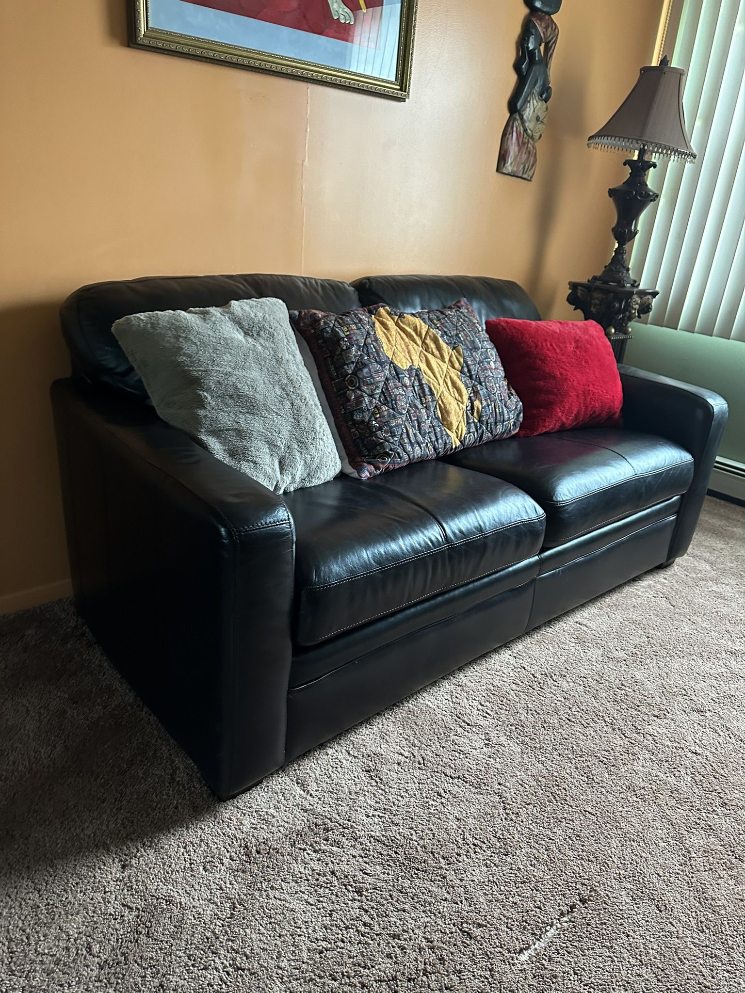 Raymour & Flanigan Leather Pull Out Couch