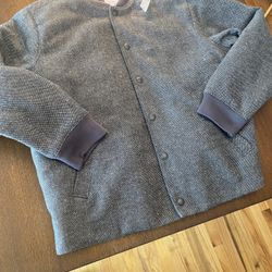 Old Navy Tweed Bomber Winter Coat Jacket Gray Men’s XL Extra Large New with Tag NWT