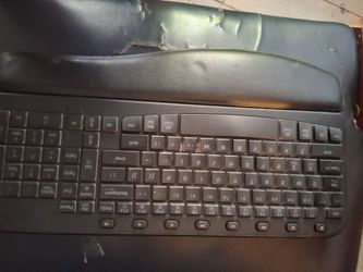 Black Wireless Keyboard with Wrist Rest