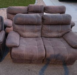 FREE! Brown Sofa, Loveseat, and Armchair Set