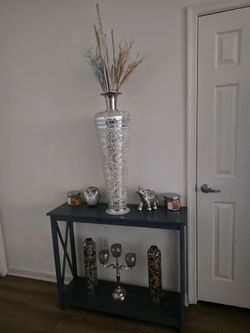 Dark Gray Wood Console Entry Table
