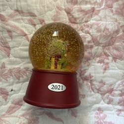 Frog globe Christmas time