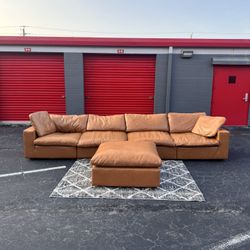 Leather Sectional Cloud Couch