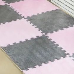 12pc Puzzle Foam Plush Floor Mats