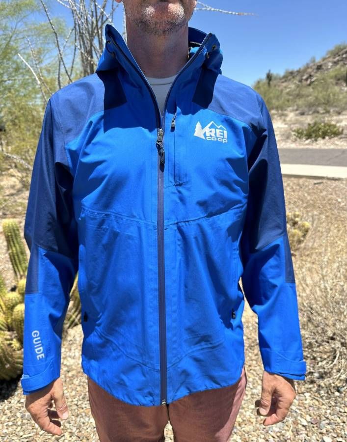 REI Co-Op Rain Jacket Hooded Mens Blue Size Medium
