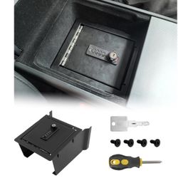 Center Console Safe Organizer Compatible With 2025 2026 Tesla Model Y Juniper & Model 3 Highland Armrest Lock Box Secure Vehicle Accessories With 4-Di