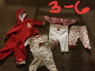 3-6 months christmas clothes lot onesie