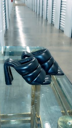 PROENZA SCHOULER 105mm Arc Padded Leather Mules In Black