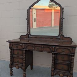 Vintage Vintage Modern Regency Wood Vanity Desk 