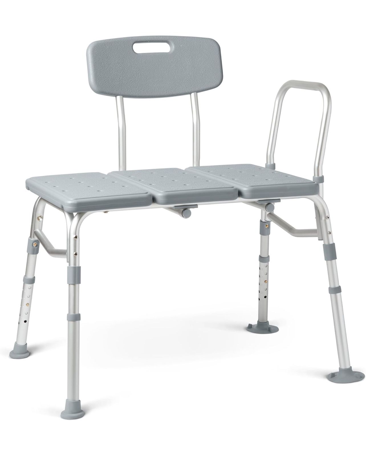 Medline Transfer Bench for Bathtubs and Showers, Adjustable Shower Bench and Bath Seat for Seniors and Adults, Slip-Resistant Feet, Heavy-Duty 400 lb.