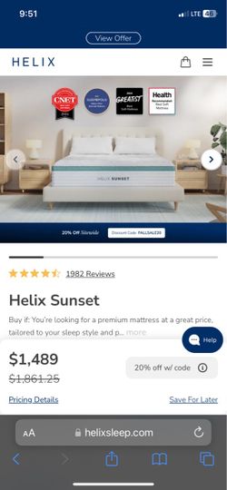 Helix Sunset Mattress King
