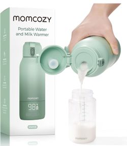 Momcozy Portable Bottle Warmer for Travel – Dual Heating Modes for Breast Milk & Water, Portable Milk Warmer with Fast Heating & Long Battery Life, 17