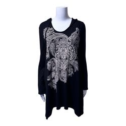 Soma Hoodie Sharkbite Lounge Dress Size L Mandala Paisley Print