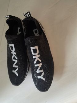 DKNY Black Rhinestone Slip-On Sneakers
