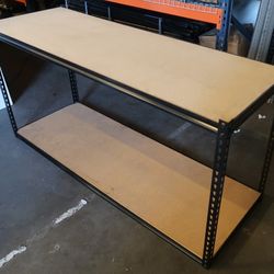 Warehouse Industrial Heavy Duty Boltless Metal Shelf Shelves with 2'x6' Wood